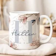 Caneca Porcelana Personalizada com Inicial e Nome a sua escolha