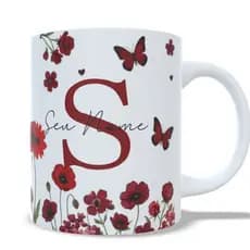 Todas as  Letras  (Inicial) e Nome Personalizado  Caneca Cerâmica para Brindes e Presentes criativos
