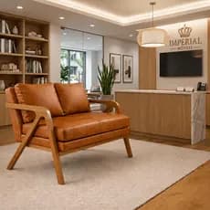 Namoradeira Mona New Sofá Estofado Em Linho 2 Lugares Estrutura em Madeira Design Moderno Confortável