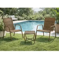 Conjunto 2 Cadeiras + Mesa Jardim Área Externa Fibra Sintética Estilo Sofisticação e Pratica