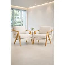 Kit 2 Poltronas Modernas Estofadas Design Sofisticado Luxo