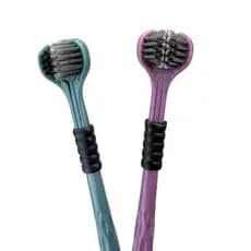 escova de dentes 3 lados kit 2 pcs com cerdas macias para maior conforto limpo