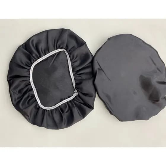Kit 12/60 unidades cor preto  Touca De Cetim Antifrizz Para Cabelo TAM Unico