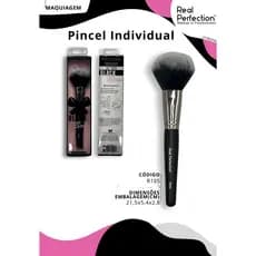 Pincel de Maquiagem R105 para Pó, Blush e Acabamento Profissional Cerdas Macias Real Perfection