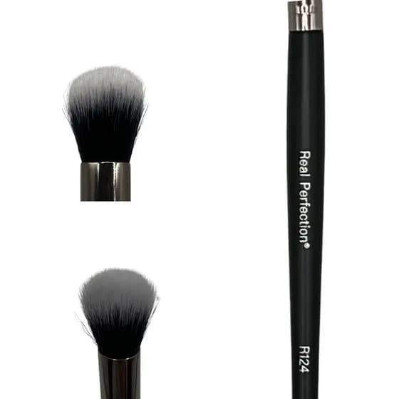 Pincel de Pó Facial Real Perfection R124 Black Bow Maquiagem Profissional Macio