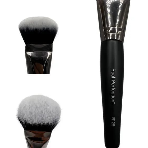 Pincel de Pó Facial Real Perfection R128 Black Bow Maquiagem Profissional Macio