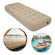 Colchão Inflável Solteiro 190cm Suporta 150kg Azul PVC Aveludado Cama Portátil Para Viagem Casa Hóspede