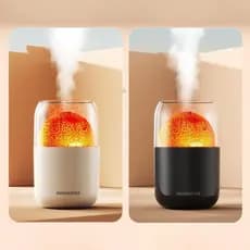 Umidificador Mini Aparelho Purificador 300ml Vulcão com LED Melhora o Ar e o Sono