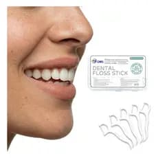Fio Dental em Haste Descartável 50 Unidades Portátil Limpeza Bucal Diária Viagem Escritório