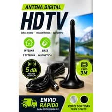 Antena Digital HDTV Interna Sinal Tv Com 3 Metros internos aprova D´agua