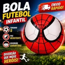 Bola Futebol Infantil Tamanho 5 PVC Resistente Criança Vermelha Presente Menino