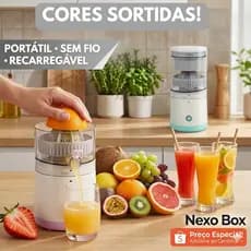 Espremedor de Frutas Elétrico Portátil Recarregável USB Automático Mini Bivolt Laranja Limão