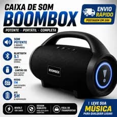 Caixa de Som Bluetooth Portátil Potente USB Rádio FM Graves Fortes