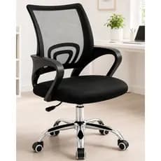 Cadeira Escritório Ergonômica Giratória Mesh Home Office Base Cromada Altura Regulável