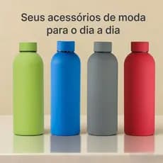 Garrafa de água de 500ml, copo térmico de aço inoxidável, design de boca estreita, simples