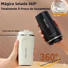 510ml Copo Térmico Versátil para Café, Chá e Sucos,Com Tampa Hermética–Ideal para Carro