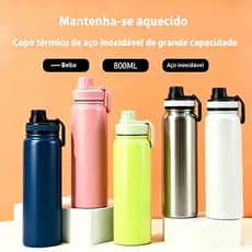 Garrafa térmica de aço inoxidável de 800ml com bico, garrafa de água de grande capacidade