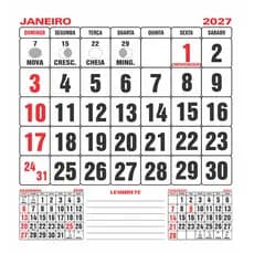 Bloco de Calendário 2027 Comercial de Parede Folinha 21x23cm