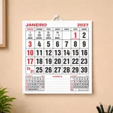 Kit Bloco de Calendário 2027 Comercial de Parede Folinha 21x23cm