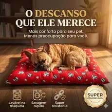 Colchonete Pet Colchão Pra Cachorro Cama Caminha Para Cães e Gatos Poliéster Lavável Resistente