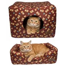 Cama Toca para Gato ou Cachorro Iglu  Pequeno  2 em 1  almofada dupla face removível resistente