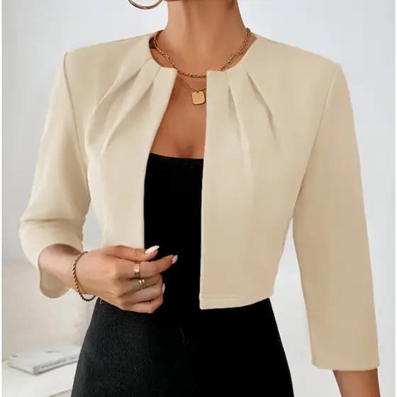 Blazer curto Casaqueto Blazer feminino alfaiataria