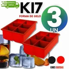 Forma de Gelo Grande 100% Silicone com 6 Cavidades Ideal para Papinha, Drinks, Bar e Cozinha Resistente e Fácil de Usar