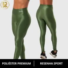 Calça Legging Fitness Feminina Canelada Trilobal Cintura Alta Brilho Modeladora Academia Resenha