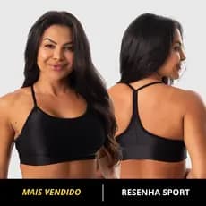 Top Fitness Feminino Canelado Alta Sustentação Academia Treino Conforto Resenha Sport