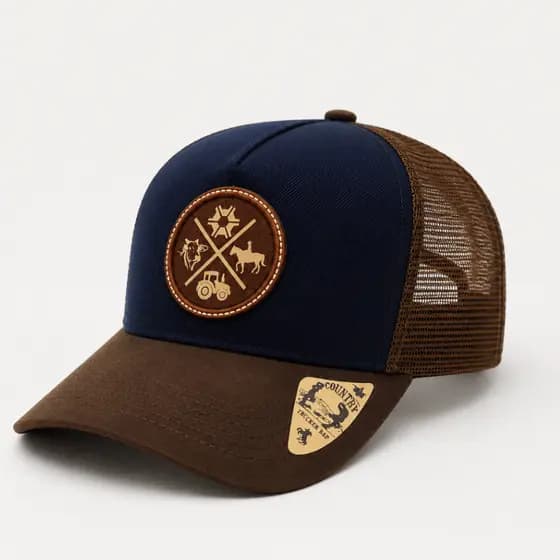 Boné Texas Country Aba Curva Trucker Ajustável Estilo Cowboy Masculino Feminino