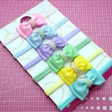 Kit 6 Faixinhas para Bebê com Lacinhos – Tiara Infantil – Acessórios de Cabelo para Bebê – Maternidade
