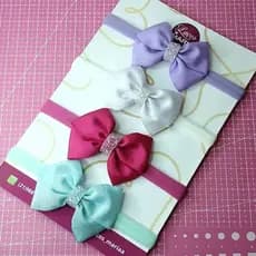 Kit 4 Faixas para Bebê com Lacinhos – Tiara Infantil – Acessórios de Cabelo para Bebê