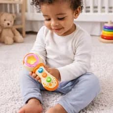 Mini Microfone Musical Infantil Luz Som Interativo Bebê +18 Meses