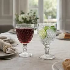 Jogo 2 Taças de Vidro 230ml Abacaxi Transparente Elegante