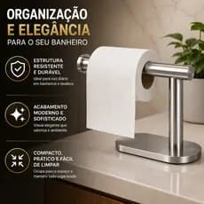 Porta Papel Higiênico Metal Inox
