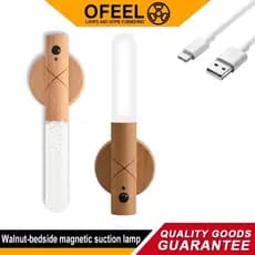 Ofeel Kit 2/4 Luminária LED Recarregável Sensor de Movimento Arandela de Madeira Minimalista Parede