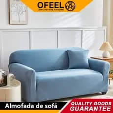 Ofeel Capa de Sofá Coladinha Lisa Chumbo Aconchego e Elegância com Malha Gel e Poliéster