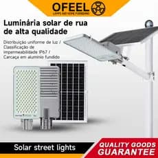 Ofeel 10000W Luminária de rua dividida com energia solar À prova d'água IP67 Iluminação externa