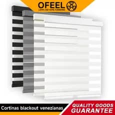 Ofeel Cortina Persiana Blackout PVC Cortinas E Persianas Blackout Alemãs corta luz 99% 60/100/120cm