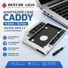 BESTAR LOJA  Adaptador Case Caddy 9.5mm,12.7mm Hd Ssd Sata 2.5 Gaveta Notebook