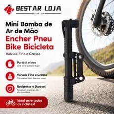 Mini Bomba de Ar de Mão Encher Pneu Bike Bicicleta Válvula Fina e Grossa