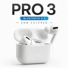 Fone PRO3 Bluetooth Sem Fio TWS Bluetooth 5.3 Touch Controle Estéreo Android iPhone