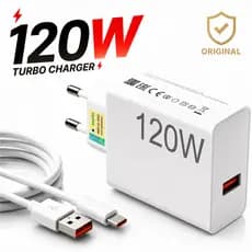 Fonte Carregador 120W Turbo Super USB-C Carga Rápida Android Xiaomi Cabo Duplo Tipo C Fonte