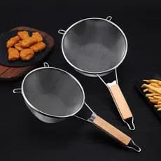 Peneiras Inox Cozinha Reforçada Cabo Madeira Arroz Feijão Coador fastbuy rio