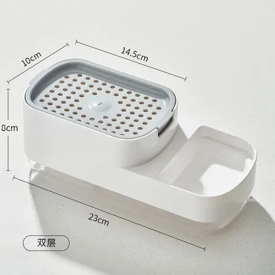 Dispensador De Sabão De Prato  Com Porta-Esponja Para Uma Cozinha