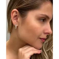 Brinco Gota 1,6 cm M Tarraxa Prata 925 Legítima