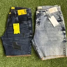KIT 2 peças Bermuda Masculina Jeans Jogador Tinta Short