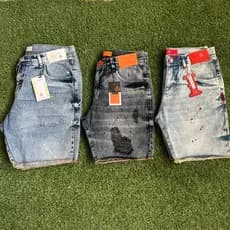 KIT 3 Peças Bermuda Masculina Jeans Jogador Curta Destroy