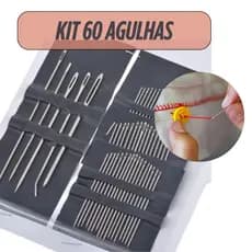 Kit 60 Agulhas Para Costura Aço Agulha De Costura Para Bordar e Conserto Para Costura