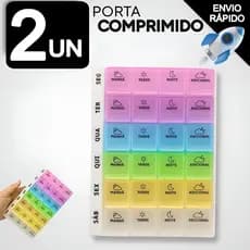 Porta Comprimido 4 semanal  Organizador Portátil 28 Compartimentos De Comprimidos Para Viagem
